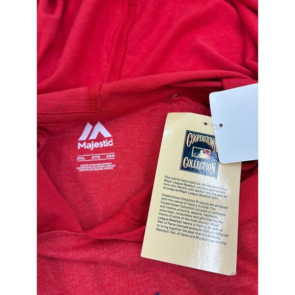 Majestic Mens 2XL Red Senators Hoodie Pullover Long Sleeve Hooded T Shirt - Picture 3 of 5